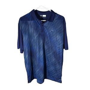 Callaway golf polo men’s shirt Size Large blue opti Dri athletic stripe